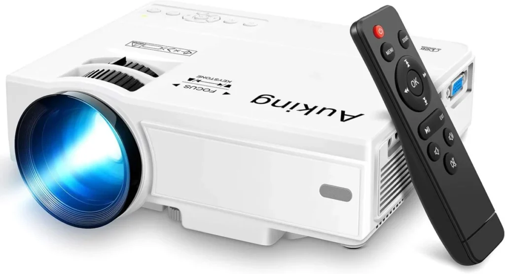 AuKing Projector, 2024 Upgraded Mini Projector, Full HD 1080P 