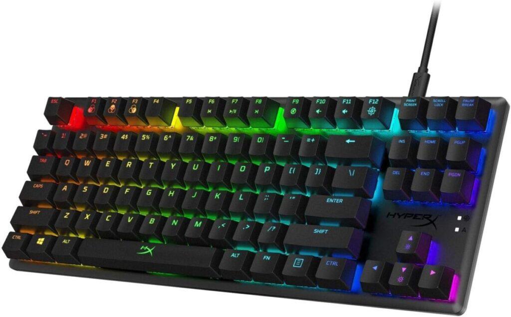 Domina cada partida con el HyperX Alloy Origins Core! Este teclado mecánico sin teclado numérico te ofrece una respuesta rápida y precisa, ideal para juegos competitivos. 