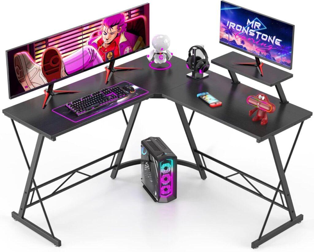 Mr IRONSTONE L Shaped Gaming Desk Corner Computer Desk