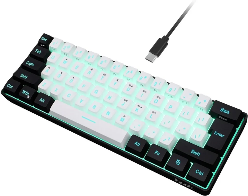 Snpurdiri 60% Wired Gaming Keyboard, 