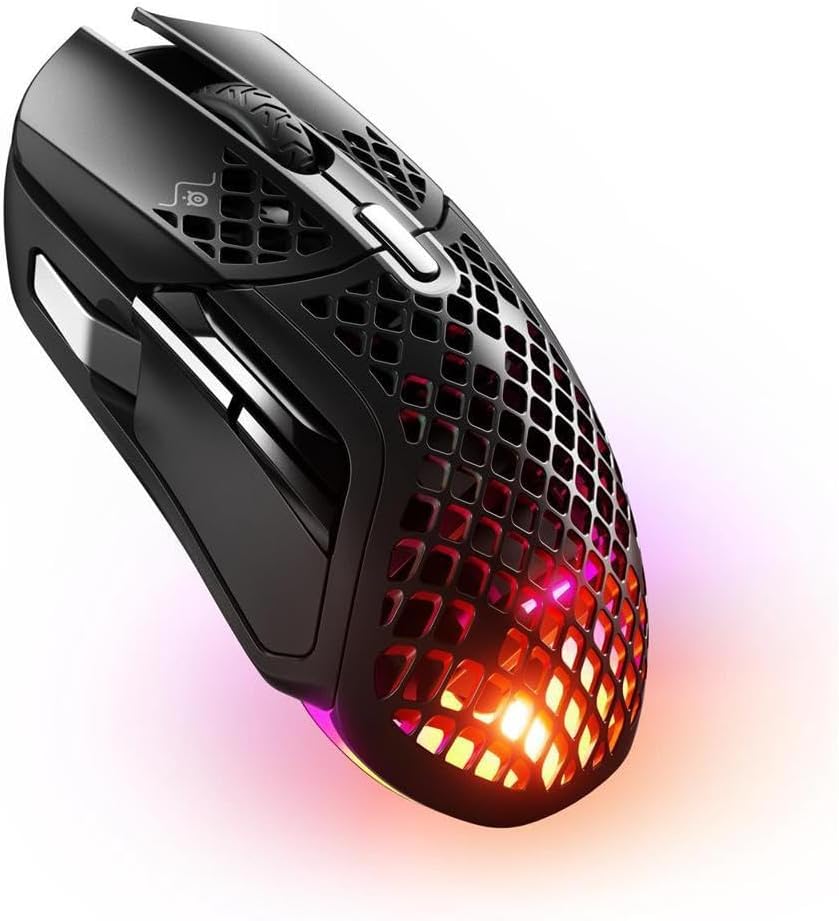 SteelSeries Aerox 5 Wireless - Holey RGB Gaming Mouse - Ultra-lightweight Water Resistant Design 