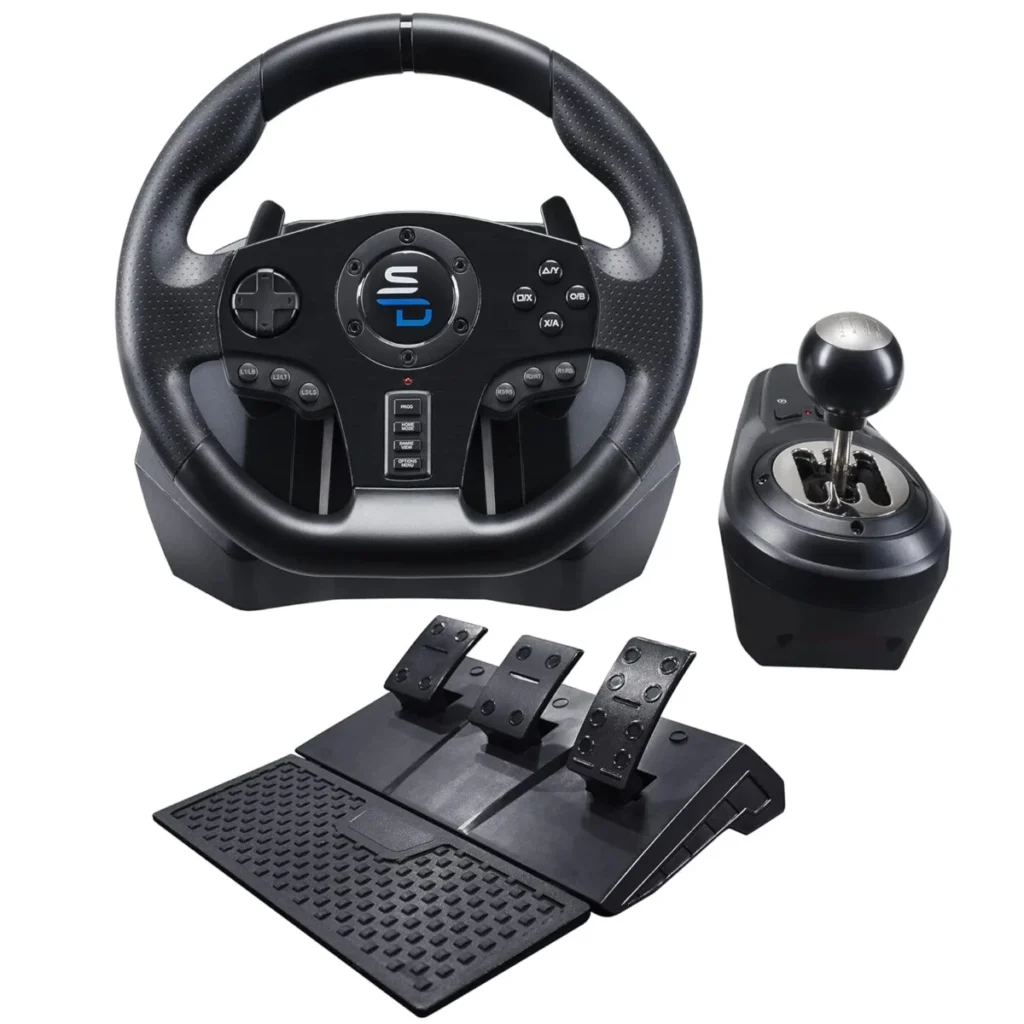 Superdrive - GS850-X racing steering wheel with manual shifter, 3 pedals, paddle shifters for Xbox